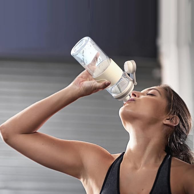 Shaker Bottle for Protein Mixes-protein shaker bottle- for super creamy fitness protein shakes,shaker cups for protein shakes 650ml/23oz - Durable, leak-proof(White)