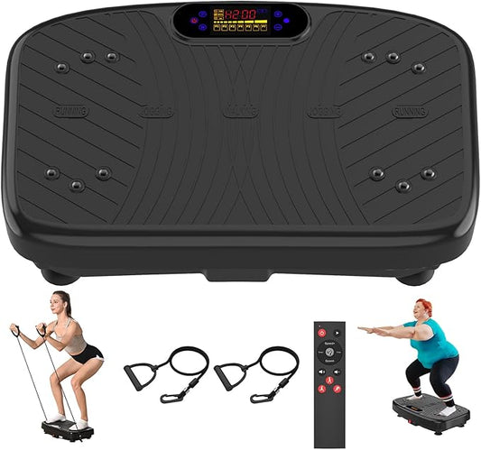 Vibration Plate Exercise Machine, Vibration Plate Platform for Lymphatic Drainage, 200 Adjustable Speeds Power Shaping Vibrating Plate Helps Weight Loss, Shaping, Max Weight 450 Lbs