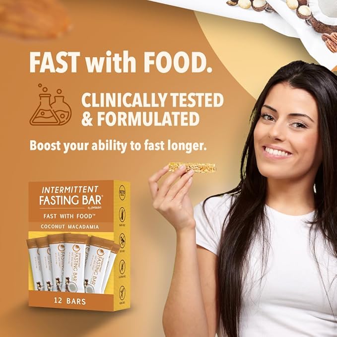 Prolon Fast Bars | Keto, Gluten Free, Dairy Free, Plant Based Protein, Intermittent Fasting Bars | Developed to Not Break Your Fast | Coconut Macadamia Nut, 24 Ct
