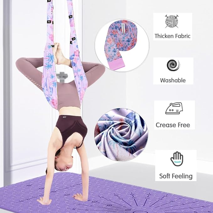 TOCO FREIDO Waist Back Leg Stretch Strap/Yoga Fitness Band, Leg Stretching Assist Trainer, Yoga Stretcher, Back Bend Split Inversion Strap for Fitness, Dance, Ballet, Gymnastics