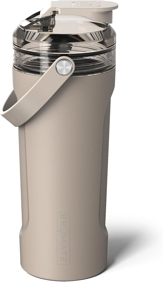 BrüMate MultiShaker Blender Bottle | 100% Leakproof Insulated Stainless Steel Shaker | Protein & Pre Workout Bottle for the Gym | 26oz (Mocha)