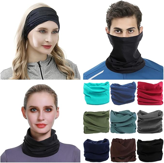 Headband Neck Gaiter Head Wrap Headwear Face Mask Magic Scarf Bandana for Men and Women