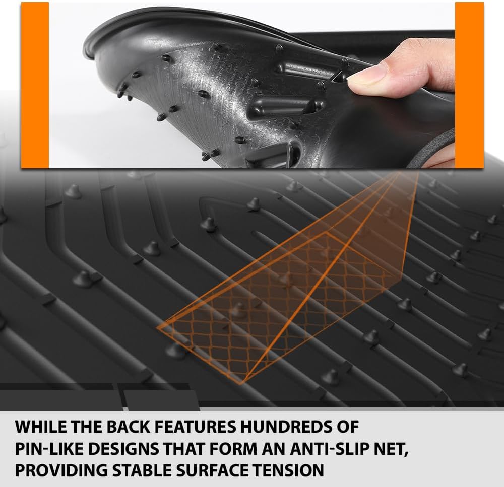 G-PLUS Floor Mats Fit for Toyota Tacoma 2016-2023 Double Cab(Only Fit Automatic) TPE All Weather Custom Fit Floor Liners for Tacoma 1st & 2nd Row Car Floor Mats Accessories