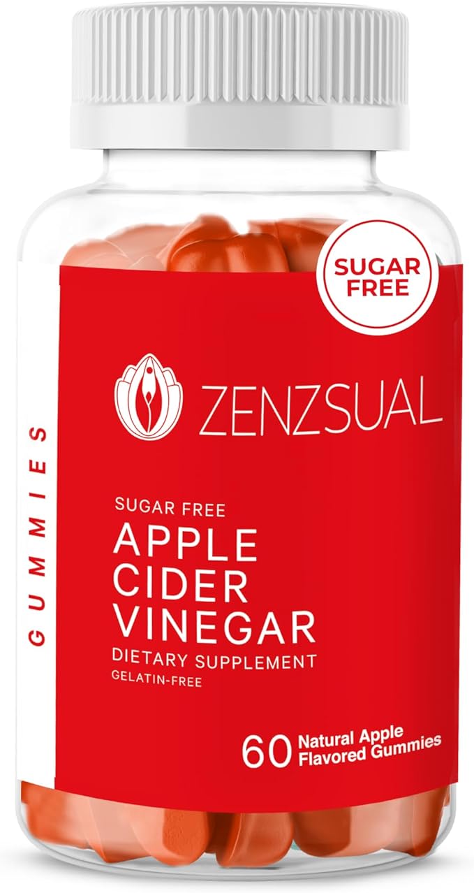 Zenzsual Apple Cider Vinegar Gummies – Digestive, Metabolism and Immune Health Support, Boost Energy – ACV Gummies with VIT B12, Beetroot & Pomegranate - Gelatin and Gluten Free (60 Gummies)