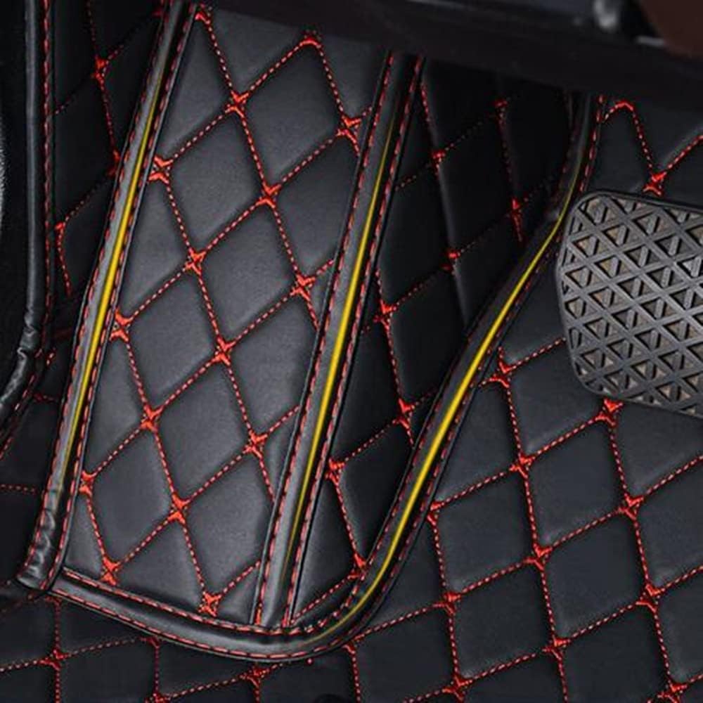 Custom All-Weather Protection Luxury Leather Floor Mats for Cars SUVs Trucks According Anti-Slip Leather Floor mats (18,Yellow)