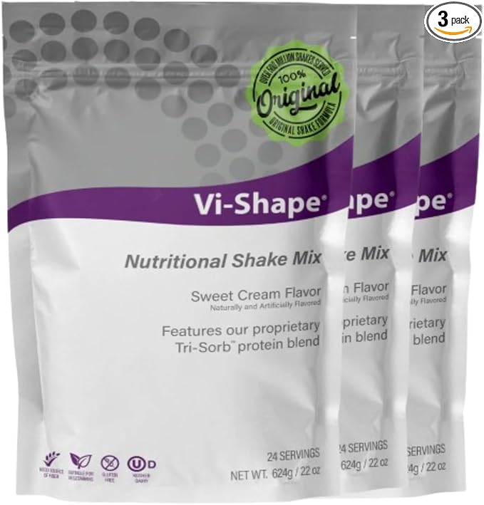 Vi Shape Original Nutritional Shake Mix Sweet Cream Flavor | 22oz (3 Bags, 72 Servings)