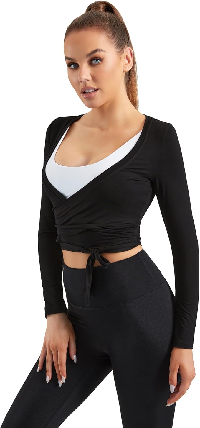 Women Tie Front Shrug Long Sleeve Bolero Cardigan Lightweight Casual Tops