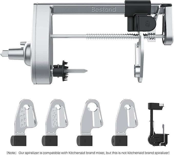 Spiralizer Attachment Compatible with KitchenAid Stand Mixer, Comes with Peel, Core and Slice, Not KitchenAid Brand Spiralizer Attachment (5 Blades)