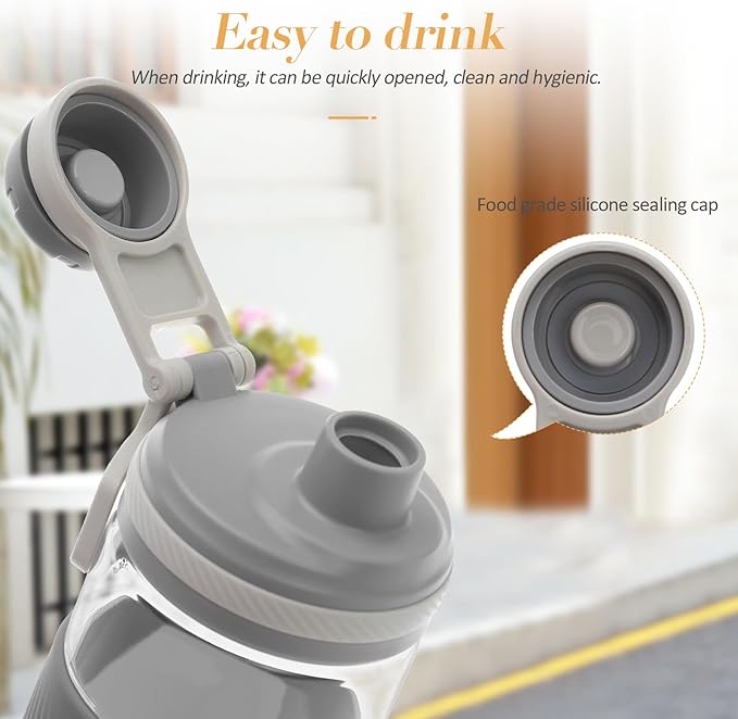 Shaker Bottle for Protein Mixes - Super Creamy Fitness Shakes, Durable, Leak-Proof Cups (Gray, 650ml/23oz)