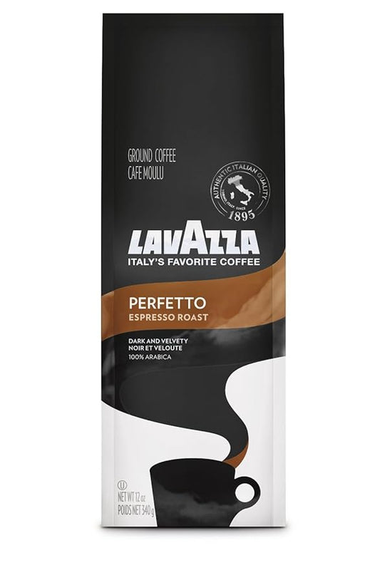Lavazza 7511 Perfetto Ground Coffee, Espresso Roast, 12 oz Bag