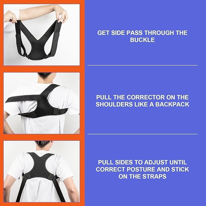 Posture Corrector for Women & Men,Breathable & Adjustable Back Posture Corrector,Invisible Upper Back Brace Support and Providing Pain Relief from Neck, Back and Shoulder,Pain Relief from Bad Posture