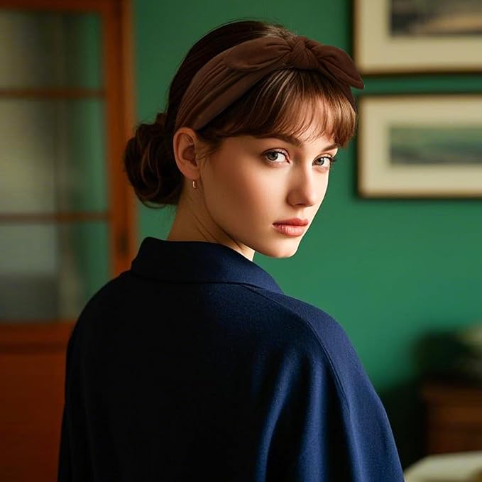 S&N Remille Wide Headbands for Women, Large Hairband, Elastic Non-Slip Headband Twist Knotted Accessories, Yoga Workout Vintage Hair 3 Pack (Multi-colored-3)