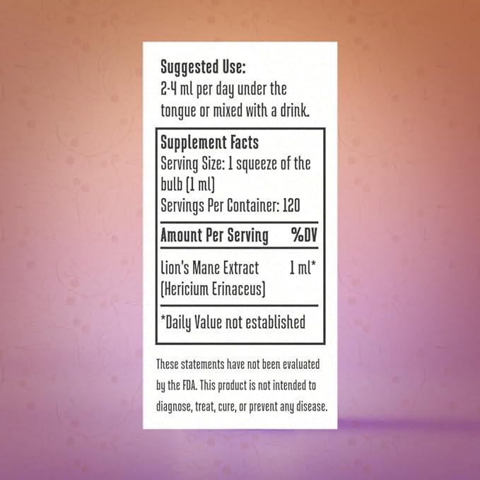 Hodgins Harvest Organic Lion's Mane Tincture | Made with Mushrooms Grown On Our Farm in The USA | Dual Extract | Extra-Concentrated (4 fl oz)