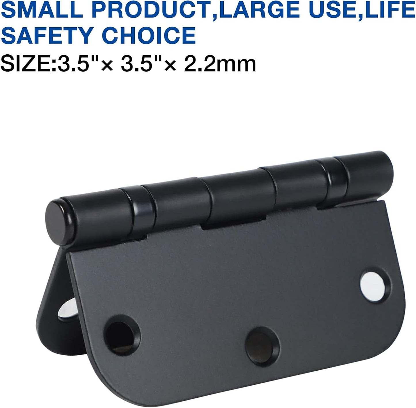 30 Pack Ball Bearing Matte Black Door Hinges 3.5 Inch 5/8" Radius Round Squeak Free Interior 3-1/2"Flat Bifold Standard Bedroom Indoor for Doors 3 ½" House Home Decor Improvement Accessories Hardware