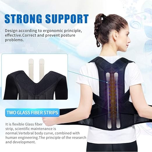 XS-5XL Plus Size Posture Corrector Back Brace Upper And Lower Back Support Women Men Shoulder Straightener Student Teenagers Scoliosis Hunchback Correction Posture Trainer ( Color : Black , Size : 4X-