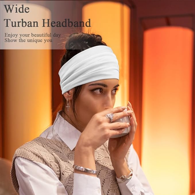 Wide Headbands For Women Stretch Headband Boho Head Bands Women's Hair Band Turban Workout Hairband Accessories 6 Pack