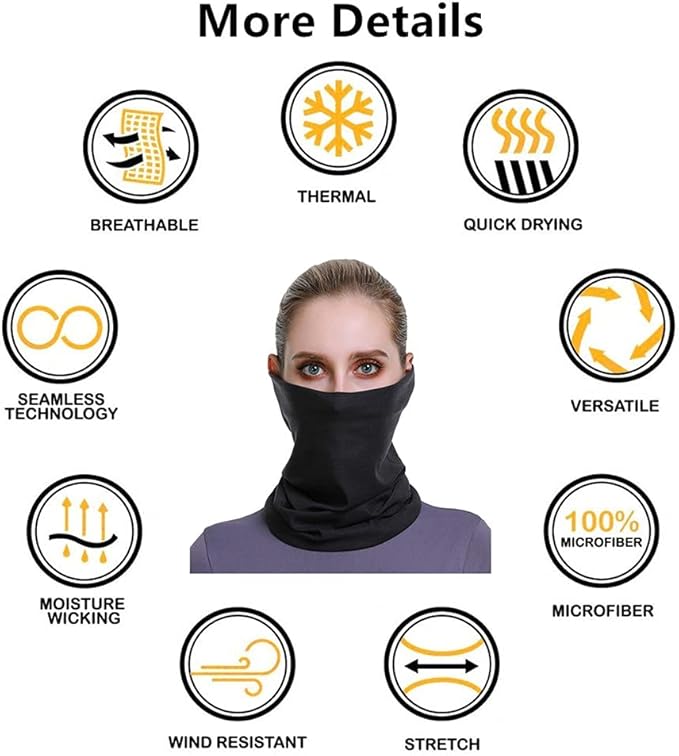 Headband Neck Gaiter Head Wrap Headwear Face Mask Magic Scarf Bandana for Men and Women