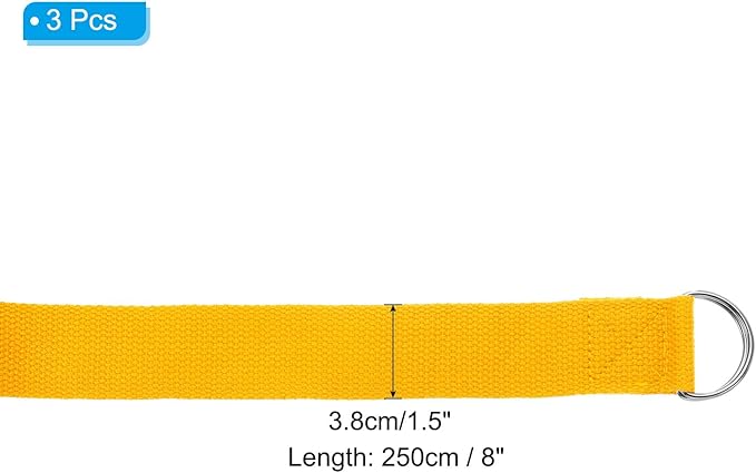 PATIKIL Yoga Strap for Stretching Cotton Yoga Belt with Adjustable Metal D-Ring Buckle Stretch Band for Fitness Pilates