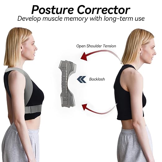 Yeelan Posture Corrector for Women and Men, Back Straightener Posture Corrector, Adjustable Back Brace, Back Support Brace for preventing hunchbacks, Back Pain, and Sore Shoulders