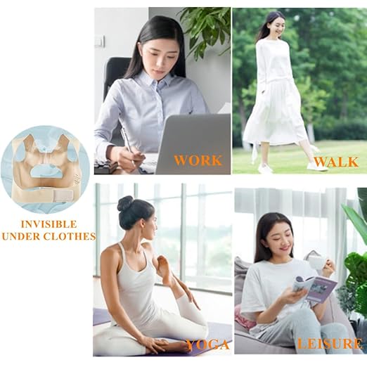 WEEOATAR Posture Corrector,Upper Back Brace Easy to Use,Highly Elastic Posture Trainer,Adjustable Back Straightener Brace,Posture Corrector Strap for Adults and Kids(Yellow,M)