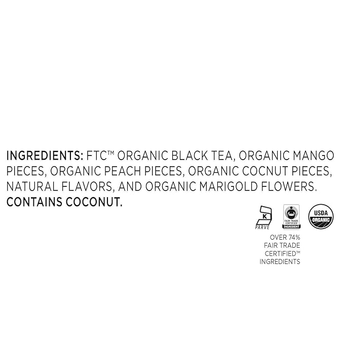 Tea Forte Peach Brulee Premium Organic Loose Leaf Caffeinated Black Tea Blend Canister, Makes 35-50 Cups