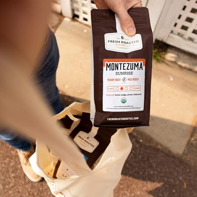 Fresh Roasted Coffee, Organic Montezuma Sunrise| USDA Organic, Kosher | Medium Roast 2 lb (32 oz) Whole Bean