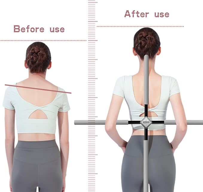 Posture Corrector Yoga Cross Stick -Yoga Stick Posture Corrector- Back Pain Relief for Men Women - Stretcher and Straightener for Upper and Lower Back -Back Straightener Posture Corrector