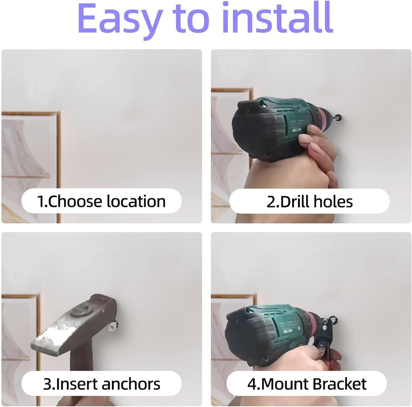 24 Pack Garage Hooks Steel Heavy Duty Garage Storage Hooks Utility Steel Wall Mount Garage Hanger&Organizer for Bikes,Garden Tools, Ladders, Bulk Items,Ropes and More Equipment