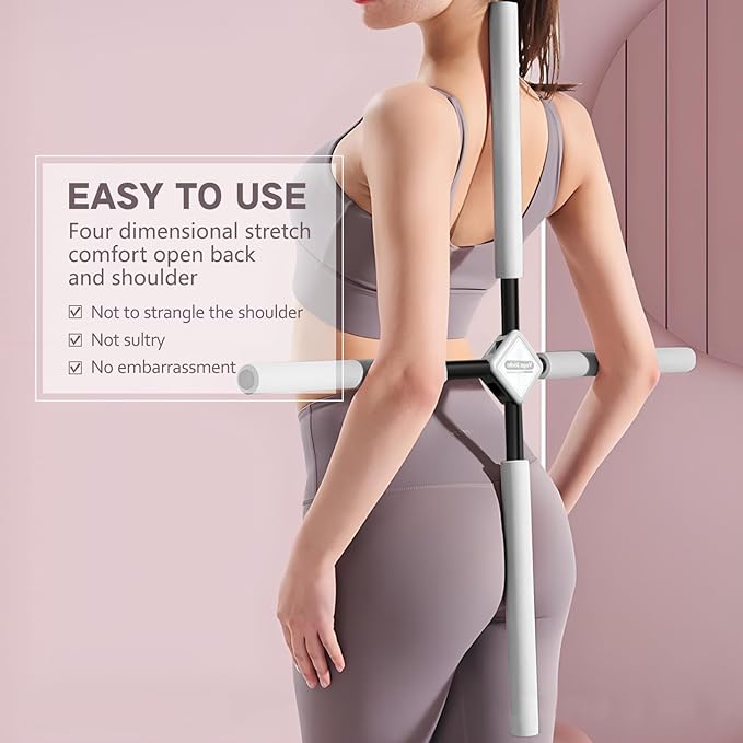 Posture Corrector Yoga Cross Stick -Yoga Stick Posture Corrector- Back Pain Relief for Men Women - Stretcher and Straightener for Upper and Lower Back -Back Straightener Posture Corrector