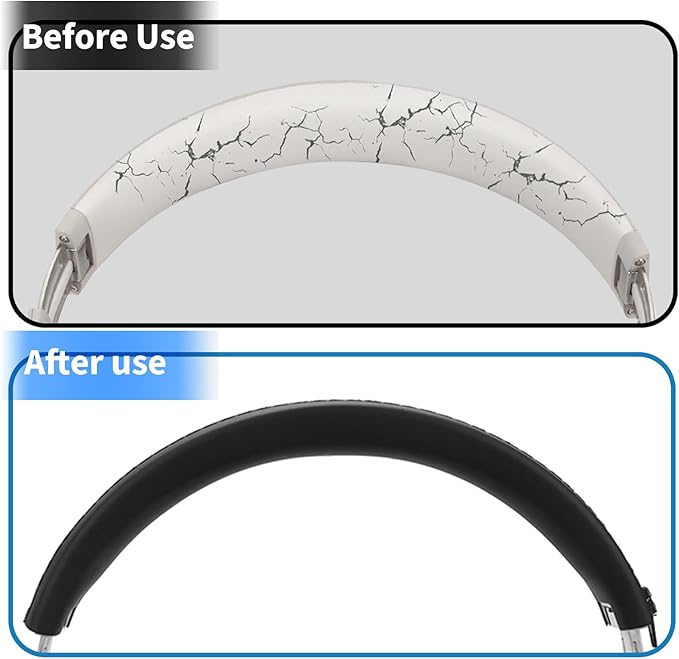 Adhiper Silicone Sweat Headband Cover for Beats Studio Pro & Studio 3 Headphones, Silicone Cover Headphone Cover Accessories for Bose QuietComfort Ultra Headphone, Washable & Sweatproof - Black