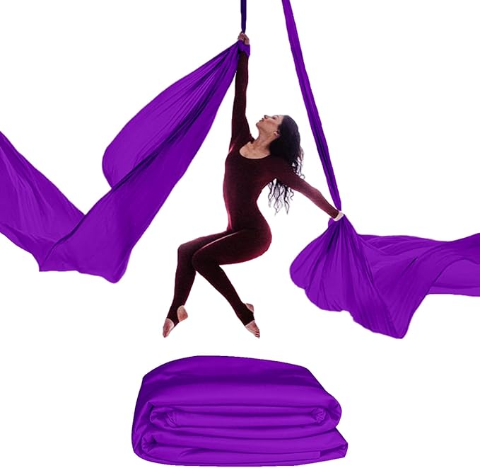15/25 Yards Aerial Silk Professional Indoor Aerial Yoga Hammock Fabric Outdoor Fitness Silk for Dance, Circus Training, Home Gym