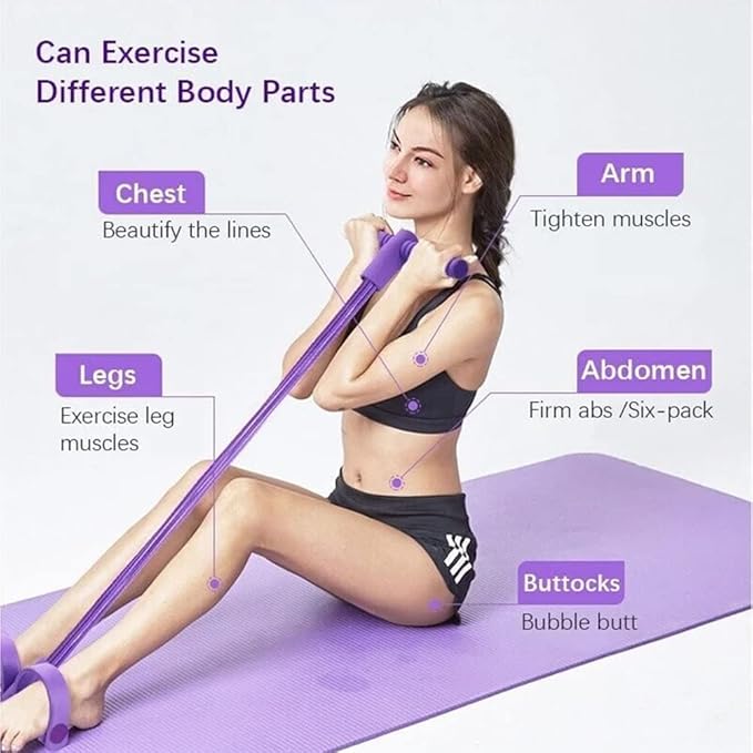 21 Fitness Resistance Bands - 4 Tube Pedal Ankle Puller, Yoga Handle Bands Exerciser Multifunction Trainer Tension Rope for Body, Abdomen, Waist, Arm, Tummy Exercise Stretching Training ( Color : Gree