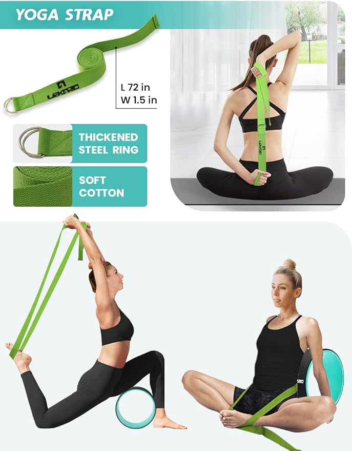 Yoga Wheel Set of 3, Back Roller for Back Pain Relief, Stretching, Multifunctional Back Wheel Improve Flexibility, Strength & Backbends, Deep Tissue Massage, Size 13"/10.5"/6.5''