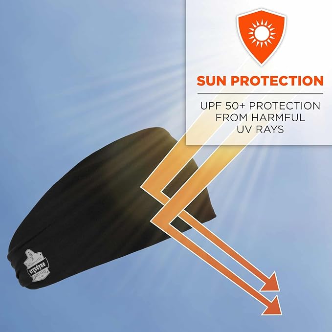 Ergodyne Chill-Its 6634 Cooling Headband, Sports Headbands for Men and Women, Moisture Wicking