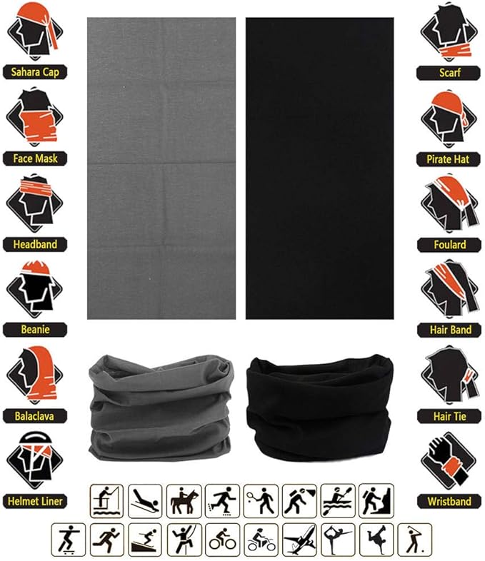 Neck Gaiter Headband Headwear Head Wrap Face Mask Magic Scarf Bandana for Men and Women