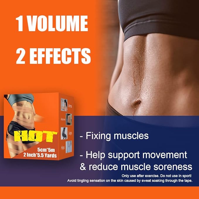 Akissos Heat Hot Kinesiology Tape Pads Pain Relief Patches Multi Purpose Kinesiology Recovery Tapes for Back, Shoulder, Knee, Joint, 1 Second Activated Heating, 24 Hours Warm, 2" Wide 16.5 Feet High