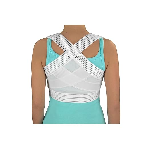 DMI Posture Corrector for Men and Women, Adjustable Criss-Cross Support for Reducing Back Pain and Strain, Comfortable and Breathable, Machine Washable, White, Small, 30" to 32" Chest Size