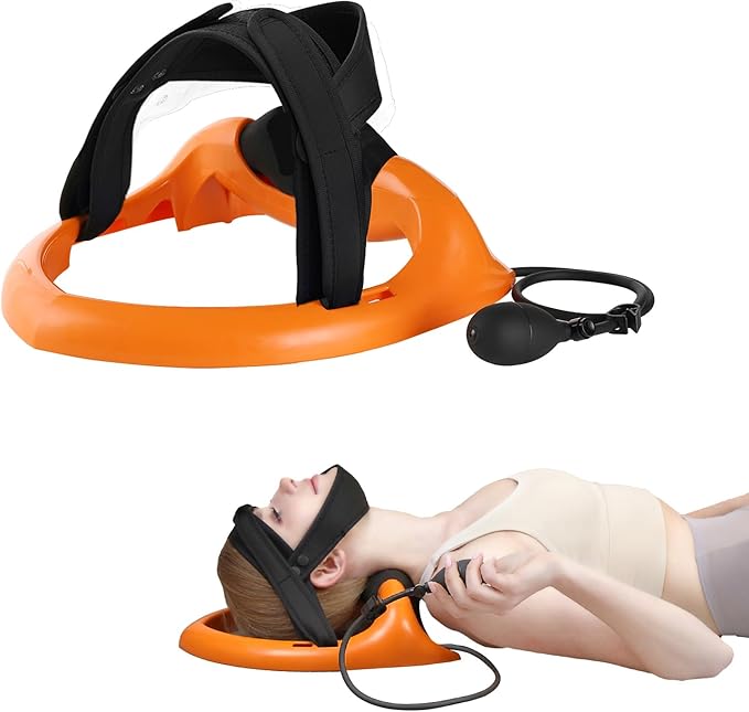 ECOGUN Posture Neck Exercising Cervical Spine Hydrator Pump, Relief for Stiffness, Relieves Neck Pain, Neck Curve Restorer Orange
