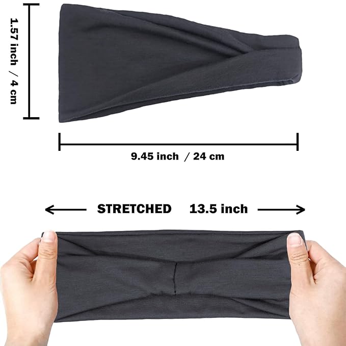 IVARYSS Headbands for Women, Non-Slip, Premium Stretchy Head Bands Hair Accessories,Wear for Yoga, Fashion, Working Out, Travel or Running, 6 Pack, Neutral