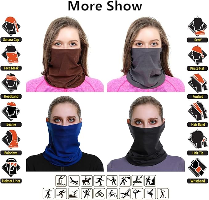 Headband Neck Gaiter Head Wrap Headwear Face Mask Magic Scarf Bandana for Men and Women