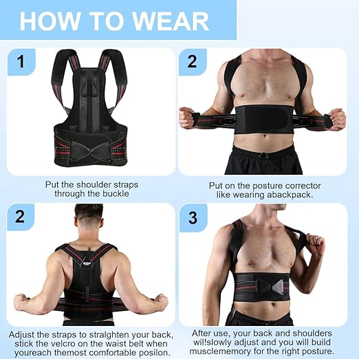 Posture Corrector for Women and men, Adjustable Back Brace Posture Corrector For Back Pain Relief - Scoliosis, Hunchback, Spine Corrector