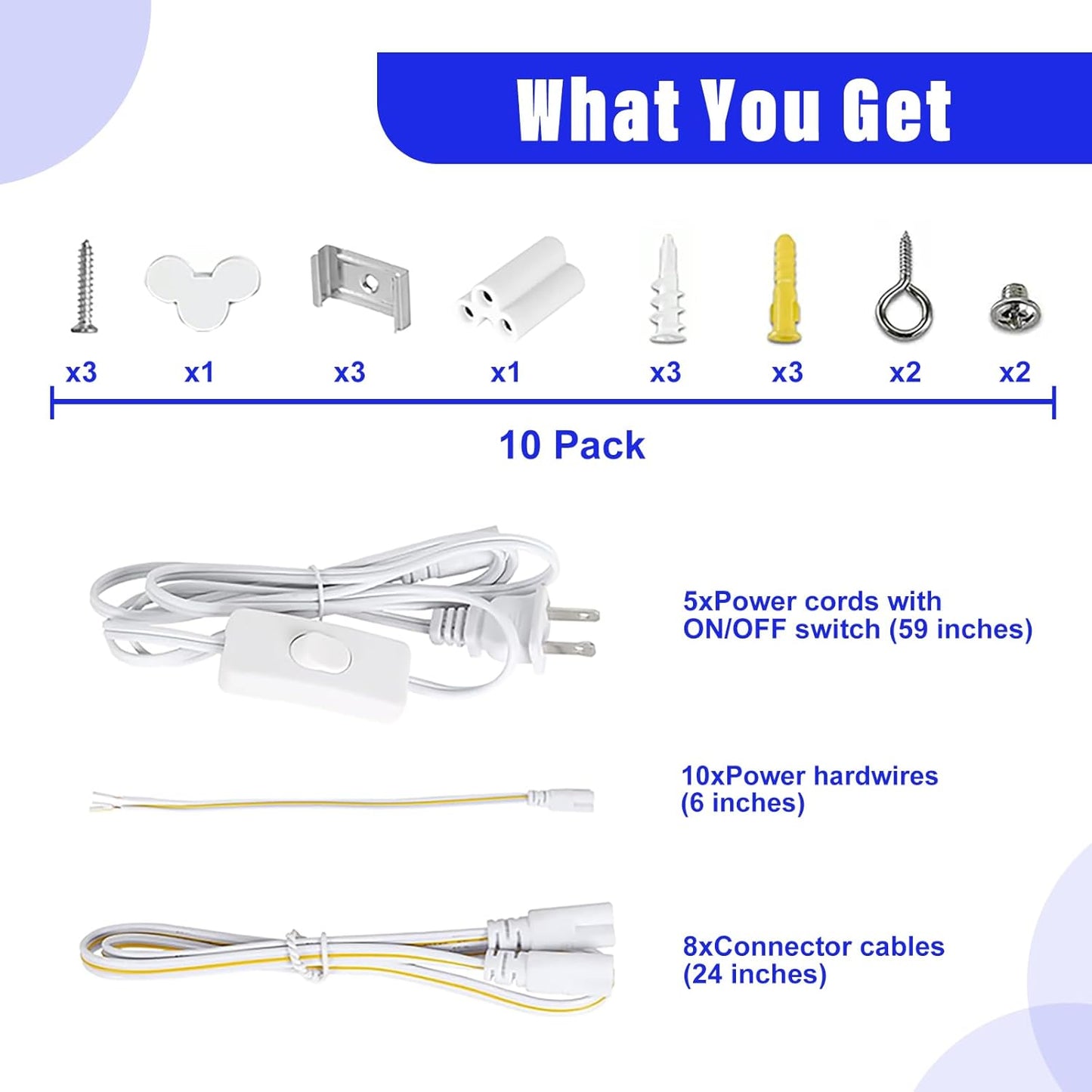 8FT LED Shop Light Fixture,100W 15000LM 6500K,V Shape Linkable T8 Tube Lights with Clear Cover,High Output Plug & Play for Garage/Warehouse/Workshop,10 Pack