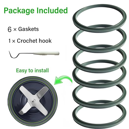 Blender Gasket Replacement Parts,Rubber Ring Seal Rings Gaskets ,600w and 900w Gasket Replacement ,Gaskets Replacement Seal Rings Gaskets Part for Nutribullet Blade (6 Pieces)