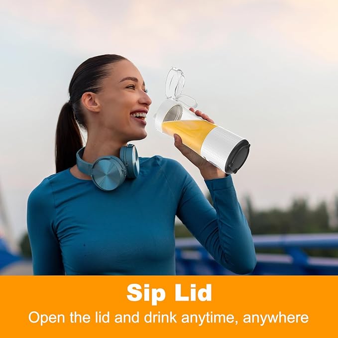 Mulli Pro-Grade Personal Blender 18K RPM - USB-C Rechargeable Ice Crusher, Travel Blender for Gym Camping Baby Food, 13oz BPA-Free with Flip-Top Lid (FCC/CE Certified)