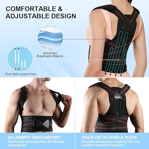Posture Corrector for Women and men, Adjustable Back Brace Posture Corrector For Back Pain Relief - Scoliosis, Hunchback, Spine Corrector