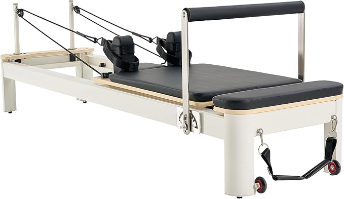 VEVOR Pilates Reformer Machine, Pilates Workout Equipment for Home Gym Studio Use, Pilates Bed with Dual Resistance- Spring & Cord, Reformer Set, Up to 400 LBS
