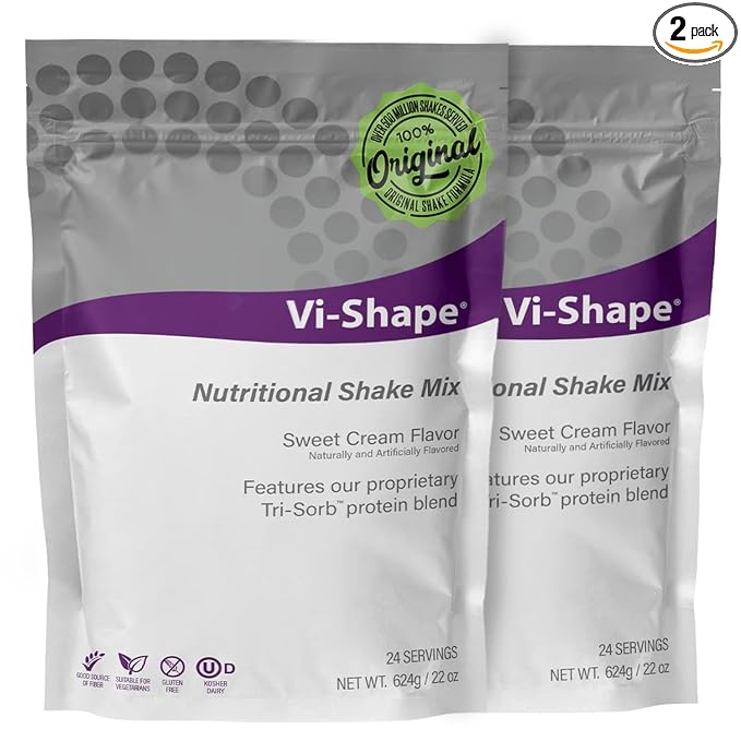 Vi-Shape Original Nutritional Shake Mix Sweet Cream Flavor | 22oz (2 Bags, 48 Servings)