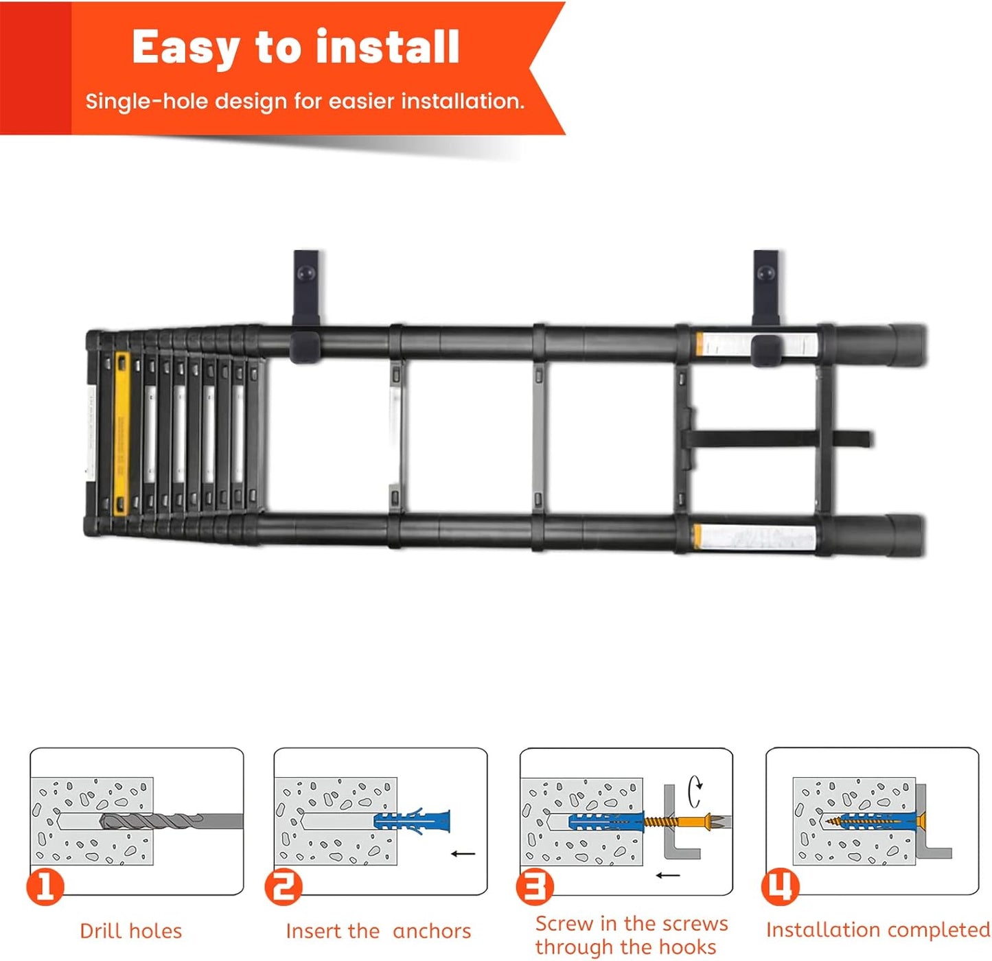 8 Pack Garage Storage Hooks, Ladder Hangers, Steel Wall Mount Hooks, Utility Hooks for Hanging Heavy Duty Shed Tools, Ropes, Garden Hoses, Shovel, Bulk Items, etc.(88lbs, 4Inch)