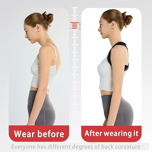 YUNYILAN Posture Corrector for Women and Men - Adjustable Shoulder Back Brace - Upper Back Pain Relief, Improve Posture Correct Hunchback Slouching Kyphosis Invisible Under Clothes