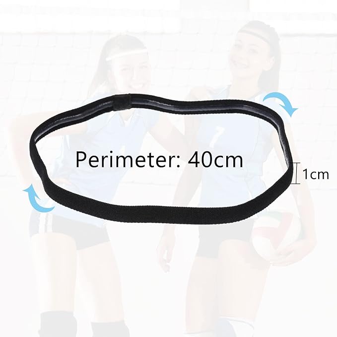 Sumind 4 Pieces Thick Non-Slip Elastic Sport Men Thin Headbands Football Hair Headbands for Women